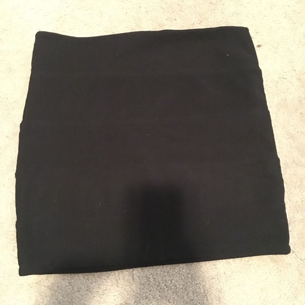 Black Zip Up Mini Skirt
